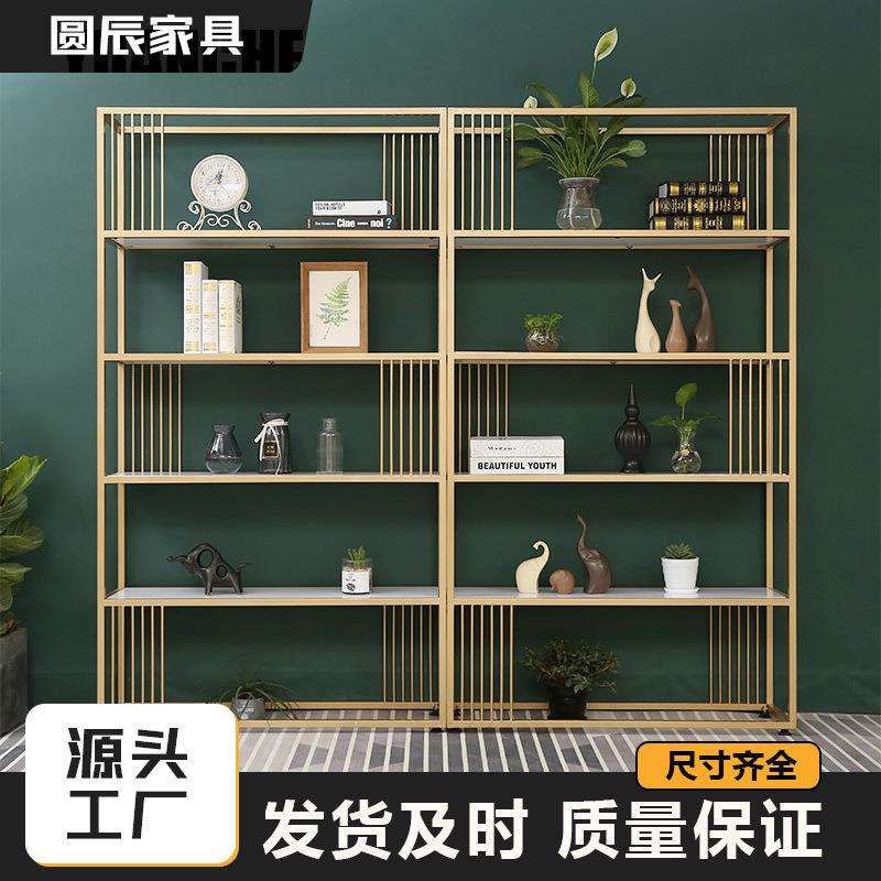 网红铁艺书架隔断置物架落地书架家用客厅落地花架多层收纳展示架