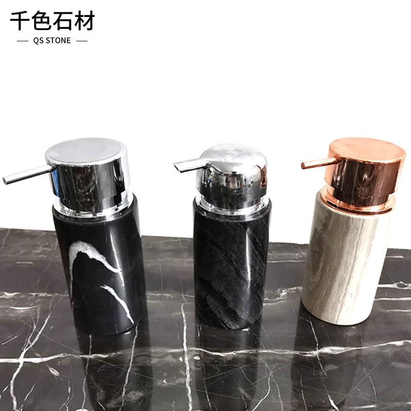 欧式天然大理石洗手液瓶古木纹乳液瓶酒店沐浴分装瓶黑白根洗手台