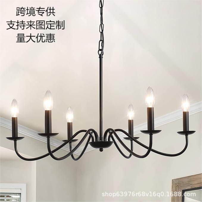 复古乡村铁管枝形吊灯
