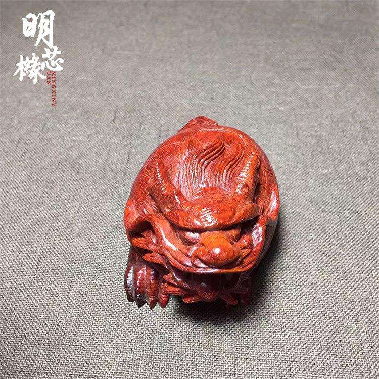 小叶紫檀 小叶紫檀摆件 招财龙龟高油密小叶紫檀木质工艺品