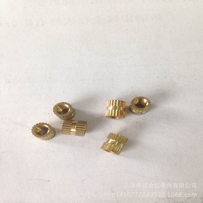 m4×8盲孔单通注塑铜嵌件铜镶件滚花铜螺母铜卡件厂价现货