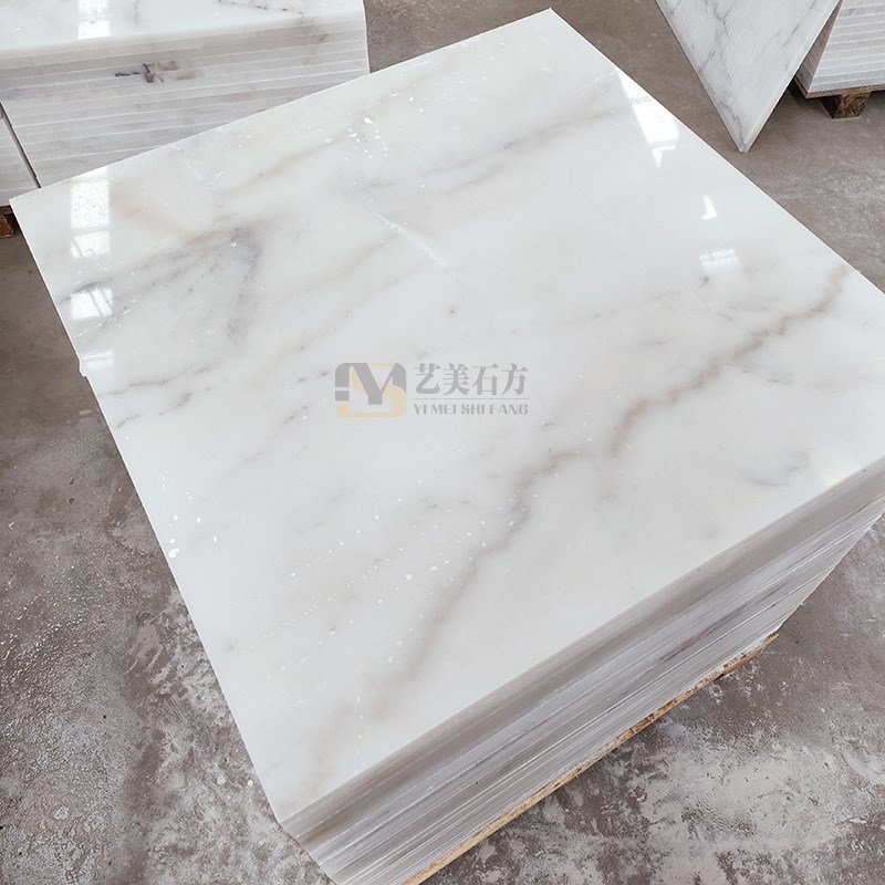 大理石80公分广西白汉白玉草白玉别墅酒I店商城大厅服务区地铺石