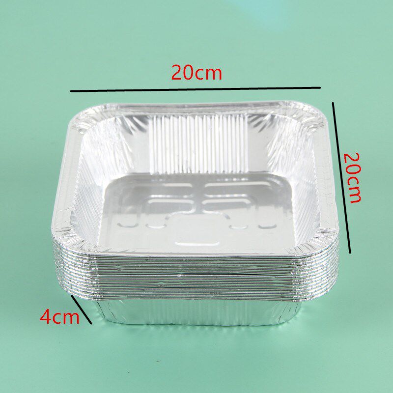 家用圆形空气炸锅锡纸盘一次性锡纸盒铝箔盘烧烤盘烘X焙托盘打包