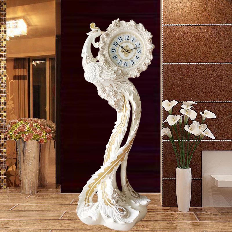 落地钟树脂立式摆钟覆古简约欧式立钟现代新M中式客厅时尚彷古座