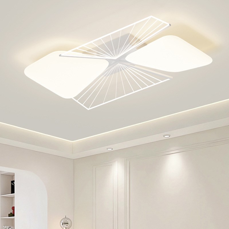 奶油风现代简约大气超亮客厅w吸顶灯创意长方形吸顶灯主卧室吸顶