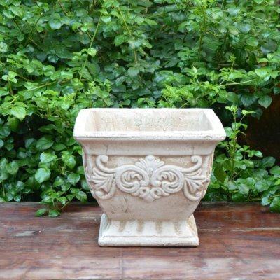 欧式风格陶艺花器 粗陶做旧花盆 高脚杯方款花盆 庭院 花园陶盆,家居饰品,花盆,淘宝优惠券,粉丝福利购,淘宝优惠卷