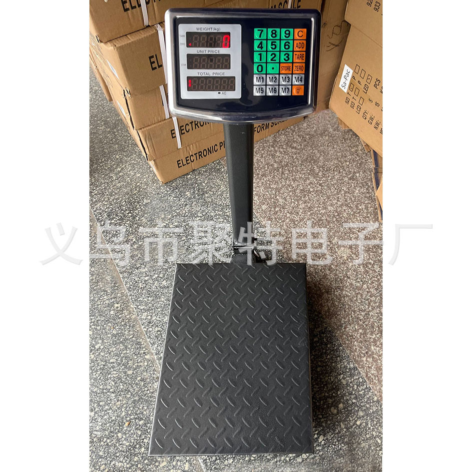 出口英文电子秤高精度称重水果卖货计价称工业300kg磅秤电子台秤