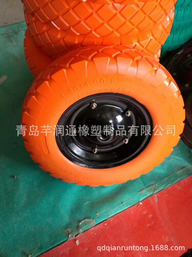 厂家出口内销PU发泡手推车脚轮