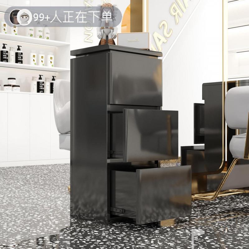 不锈钢理发店工具柜美发柜子发廊工具台收纳储物柜带抽屉推车
