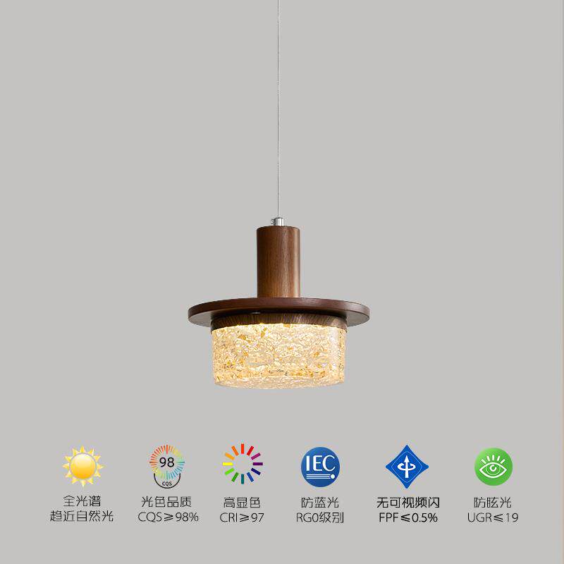 新中式过道走廊吊灯中古风轻奢树脂衣帽间灯橱窗卧室床头小吊灯