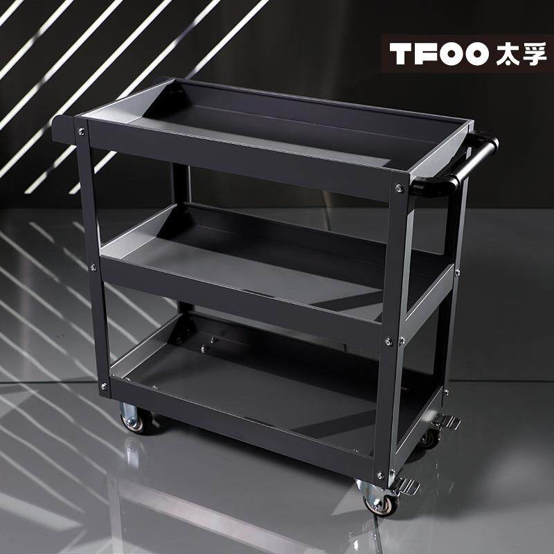 工业灰色三层维修工具小推车 零件工具油画小车子