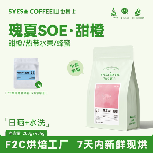 山也树上瑰夏SOE咖啡豆中度烘焙
