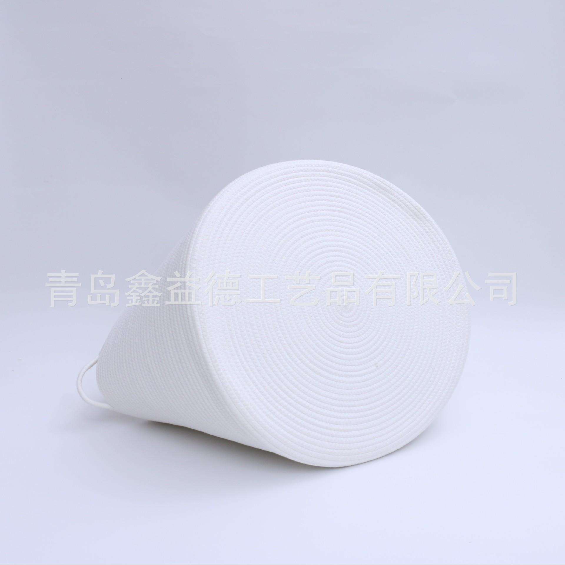 厂家尺寸定新款品 棉线绳 超大号 纯白色收纳筐篮有弹性外贸商超