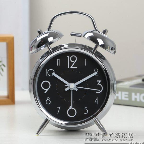 户音闹钟 复古 金属起声静音小学生怀旧包邮电大困难镀懒人床夜光