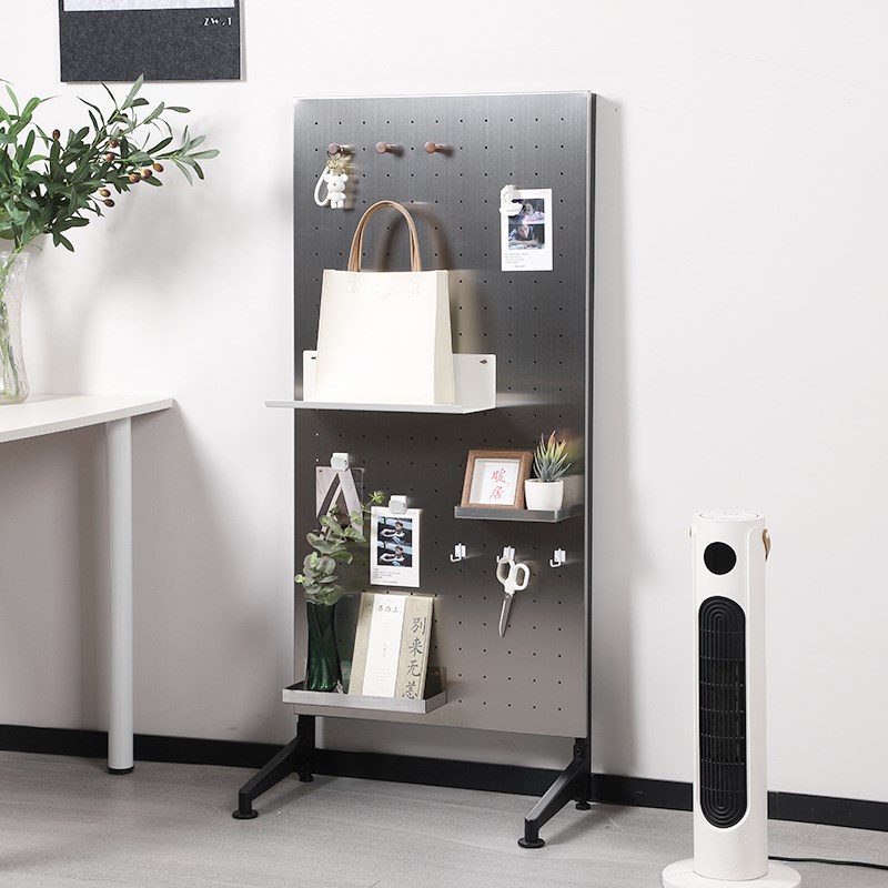 金属洞洞板c陈列架置物架书房阳台办公室店铺收纳架落地隔断屏风