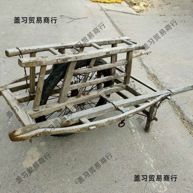 老式手推车民俗老物件怀旧留念老木车独轮车旧农具老木板车农家院