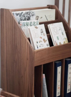 榻榻米新中式禅j宗窗书架书报架黑胡桃实木地板储物架储物