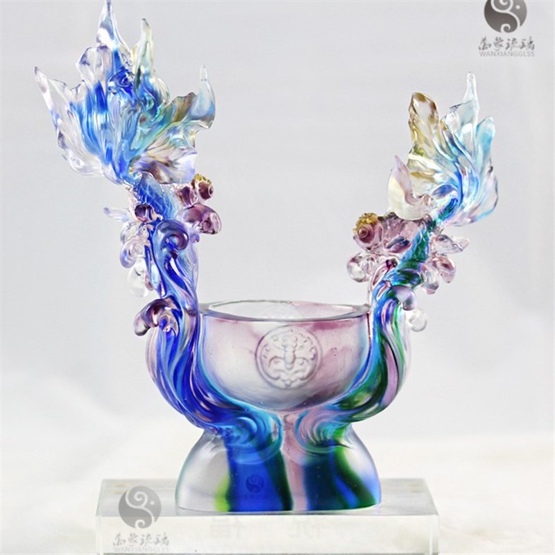 琉璃烧制金玉满i堂金鱼现代摆件家居商务生日乔迁馈赠礼品工艺品