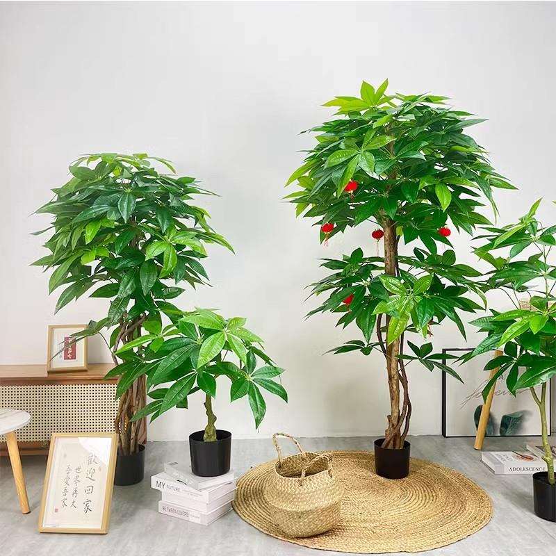 仿真发财树盆景环保人造植物落地家庭商场布景花卉塑料装饰招财树