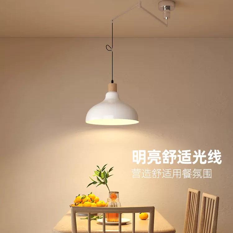可移位摇臂餐厅吊灯中古原木风创意岛台书房吊灯北欧简约公寓吊灯