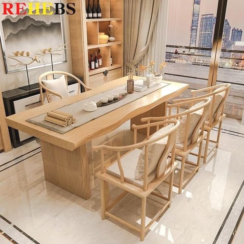 茶桌椅组合简约家用大板泡茶桌现代茶台喝茶桌新中式功夫实木茶几