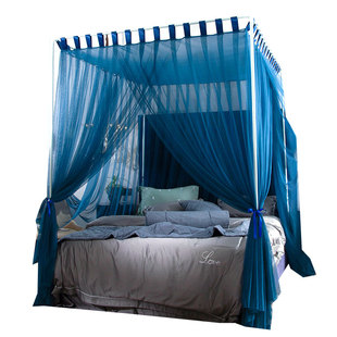 新品 落地宫廷蚊帐三开门公主双人床1.5m1.8米单人1.2加大2.0家用