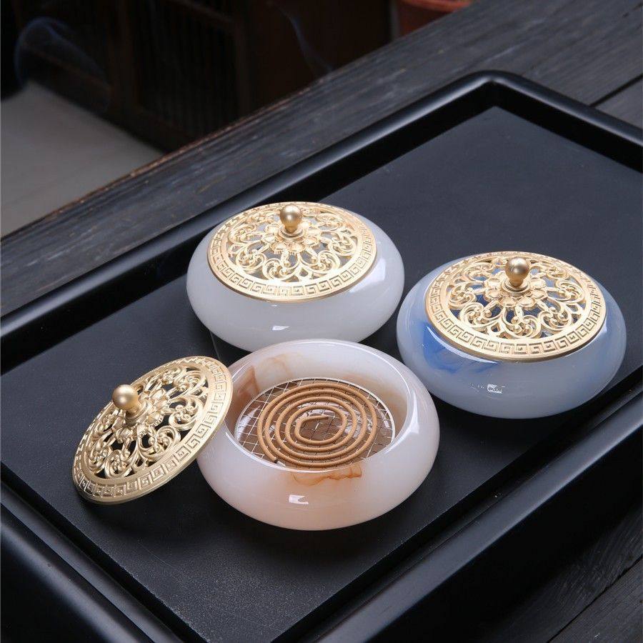 纹理琉璃盘香炉中式香薰炉家用摆件香篆打篆炉檀香玉,餐饮具,茶道/香炉,淘宝优惠券,粉丝福利购,淘宝优惠卷