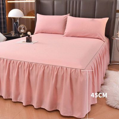 床罩 家用纯色床裙单件裙边加高1.8米2米床180x200三件套遮丑1米