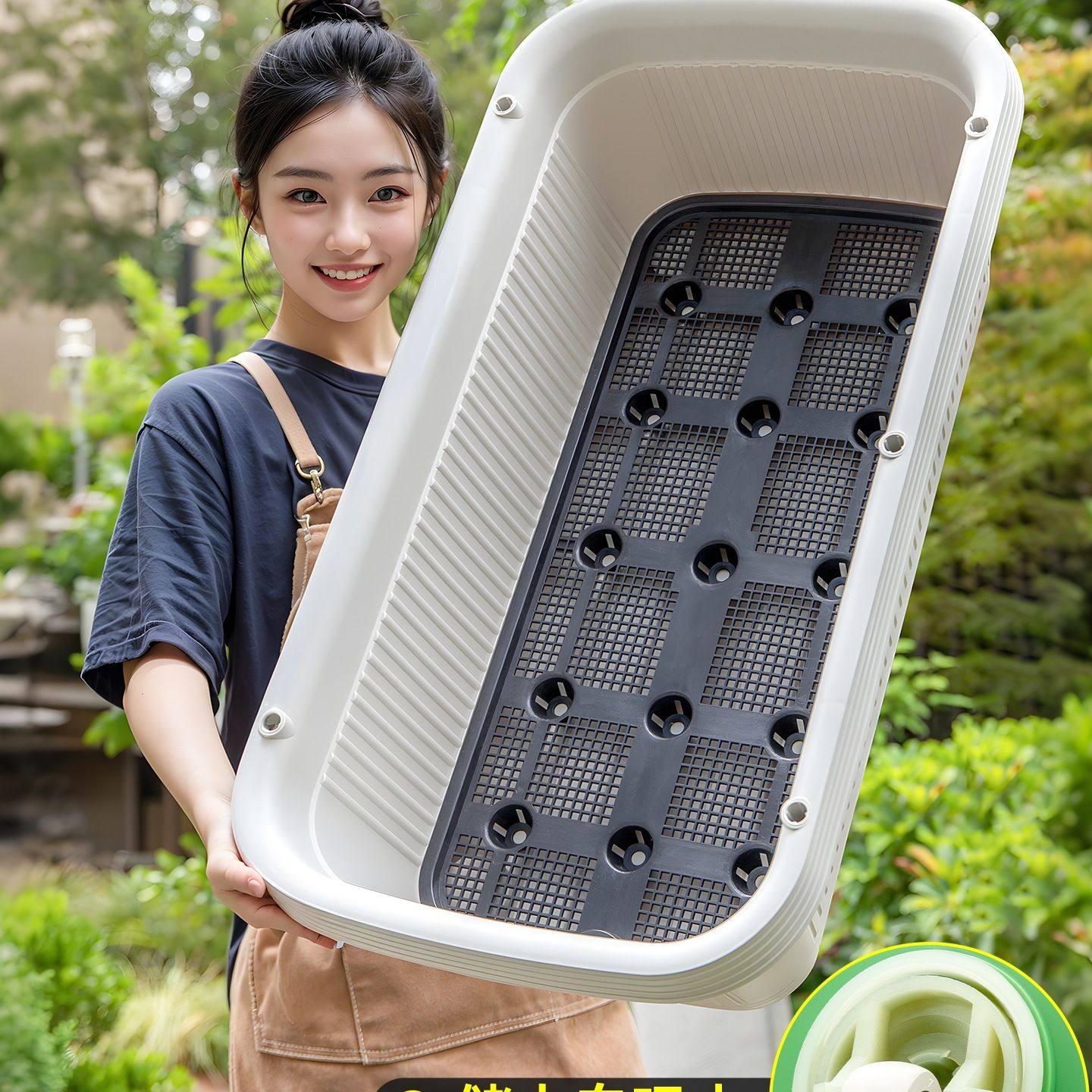 阳台种菜专用盆长方形户外庭院花盆蔬菜自吸水储水特大花箱种植箱,鲜花速递/花卉仿真/绿植园艺,育苗盘/营养钵,淘宝优惠券,粉丝福利购,淘宝优惠卷