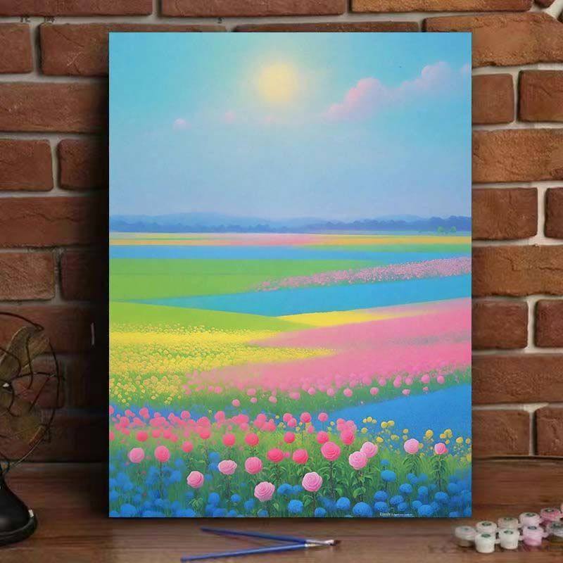 数字油画diy彩色世界高级感轻奢抽象派治愈系自然风景装饰画直发