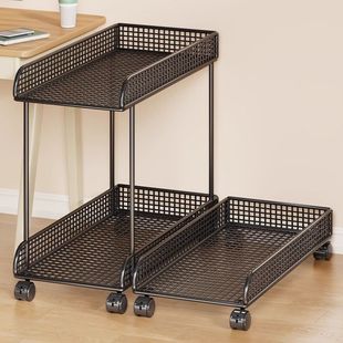 台式电脑主机底座托架可移动滑轮机箱架子家用办公双层置物架