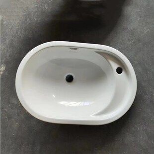 椭圆形陶瓷盆浴室柜台中盆60cm70cm小户型洗手洗脸陶瓷盆卫浴盆