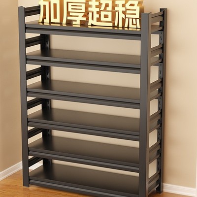 家用钢制鞋架门口落地多层置物架简易铁艺收纳架玄关入户门后鞋柜