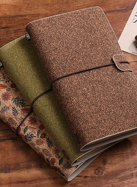 tn软木手账本咖环保啡渣材料复古旅行记事本活页文具小随身创意手