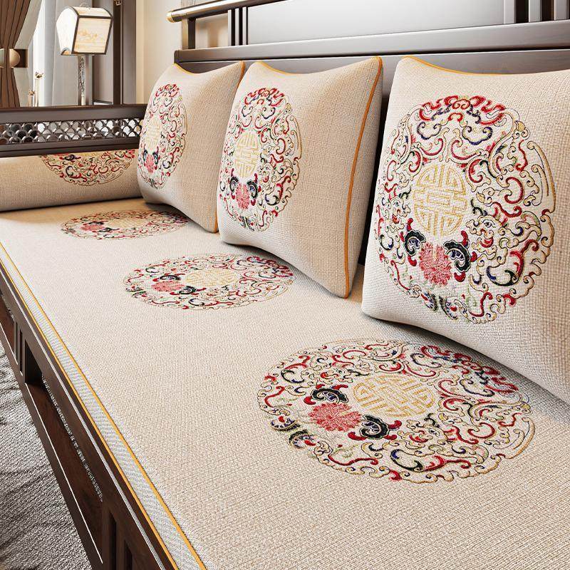 新中式红木沙发坐垫实木家具沙发垫海绵垫子罗汉床高端钉制五件套