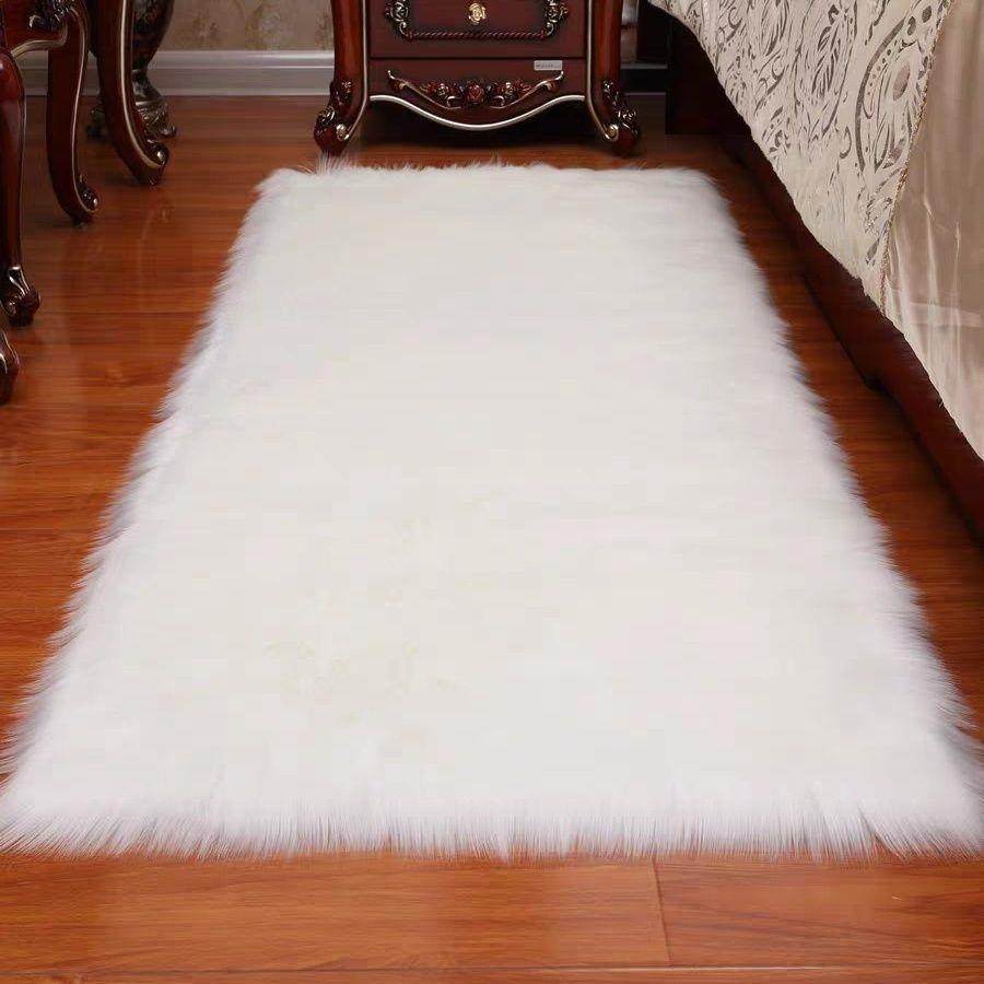 长毛绒白色橱窗装饰地毯服装店柜展台毛毛垫子流水台桌面布仿羊毛