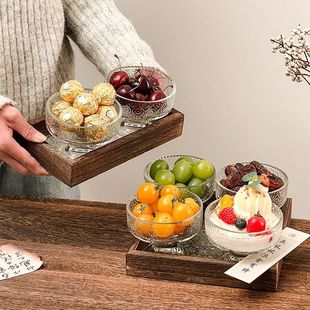 爵之语浮雕海棠雪糕碗高颜值水果盘套装冰淇淋奶昔布丁慕斯杯高脚