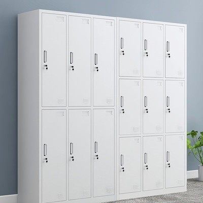 钢制更衣柜员工柜铁皮柜带锁浴室换衣柜多门柜工厂鞋柜碗柜储物柜