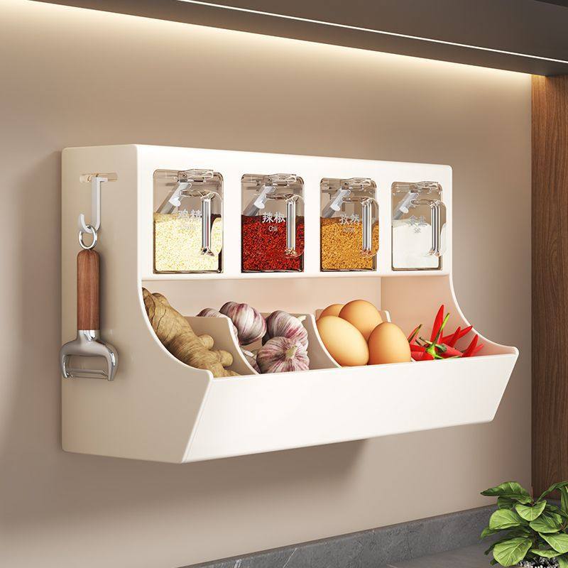 厨房调料置物架免打孔壁挂多功能调味品葱姜蒜收纳架盒罐家用,厨房/烹饪用具,调料置物架,淘宝优惠券,粉丝福利购,淘宝优惠卷