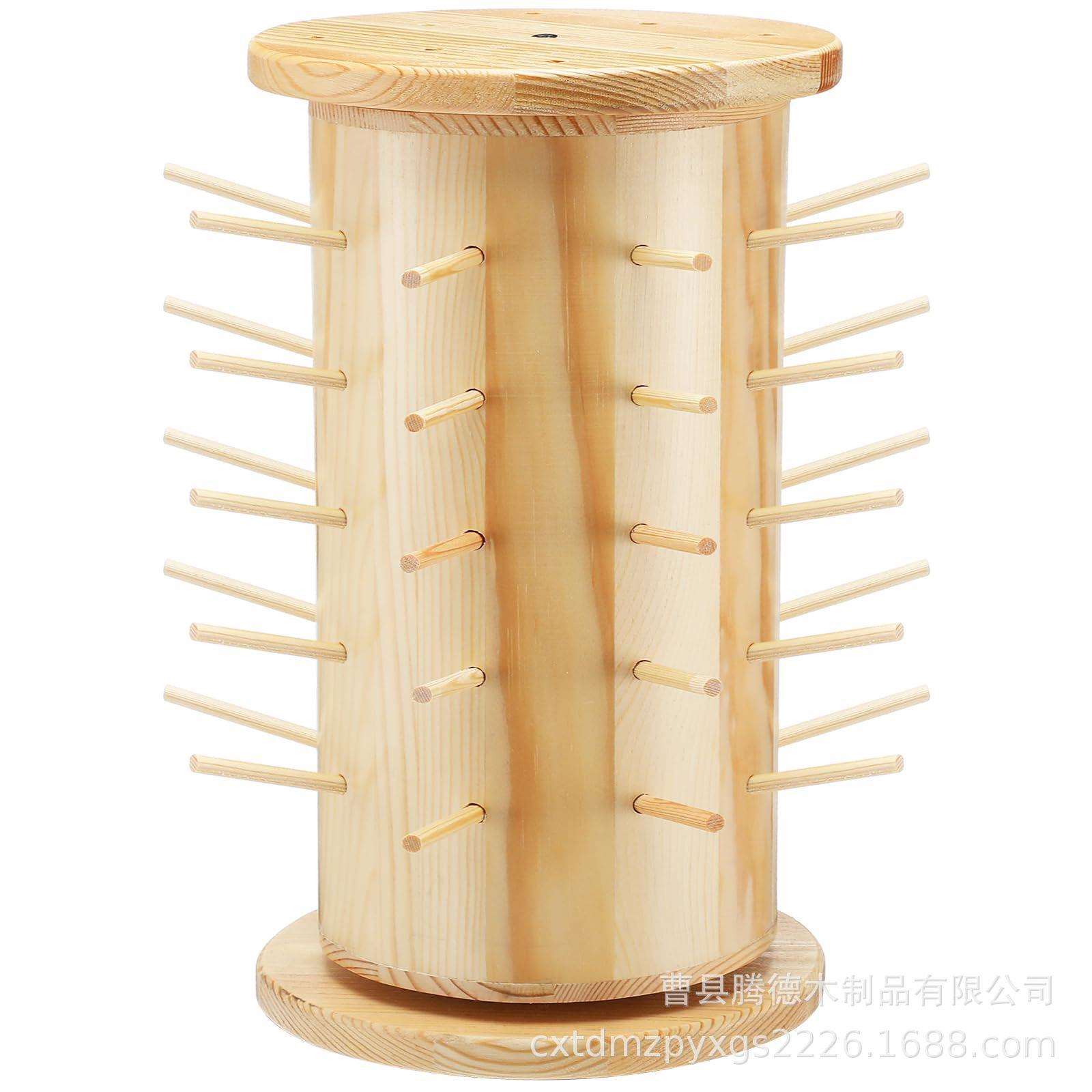 木制可旋转线轴架线轴收纳架木制毛线架毛线存储架厂家直供
