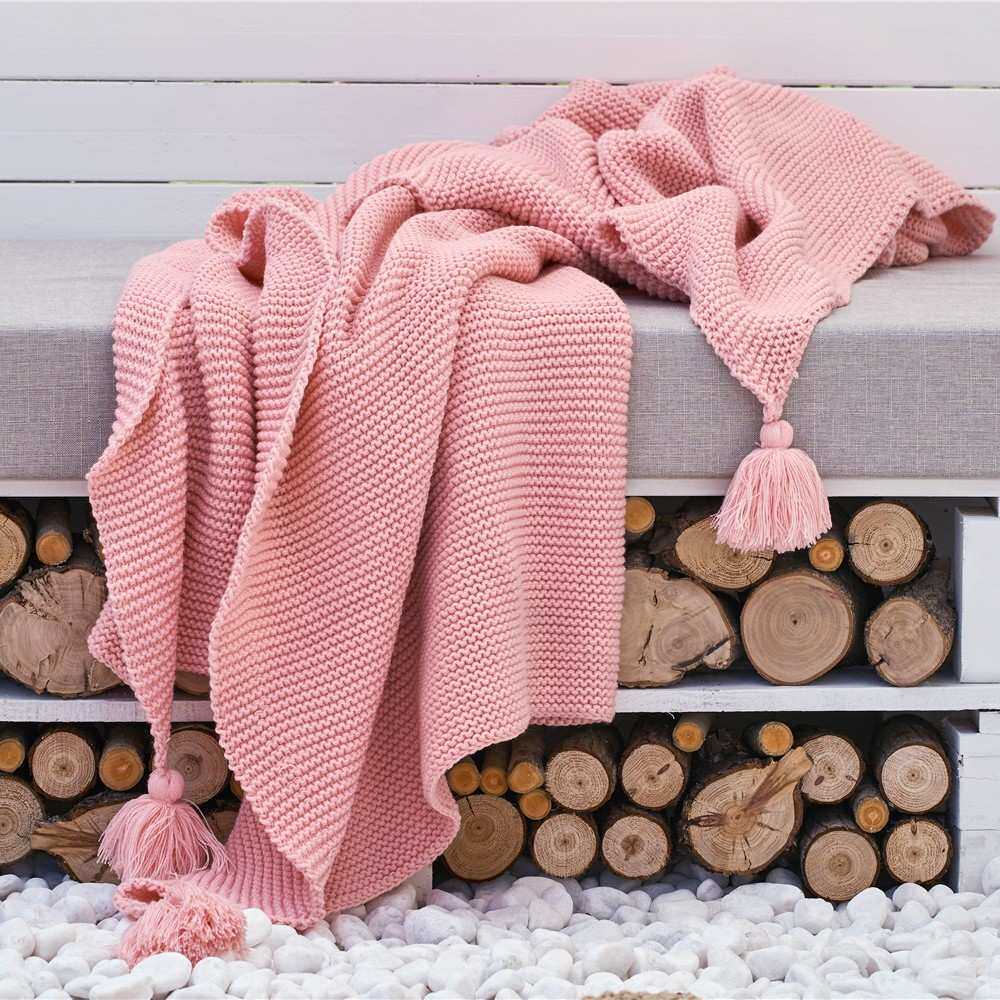 贝卡姆blanket腈纶针织毛毯子民宿床尾巾搭毯 家居软装酒店毯