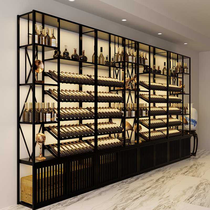 红酒架酒柜展示架 商用餐厅家具落地展示架红酒柜酒架置物架