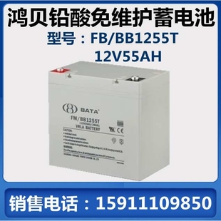 直流屏EPS BABY上海鸿贝铅酸蓄电池FM 20HR 12V55AH UPS BB1255T