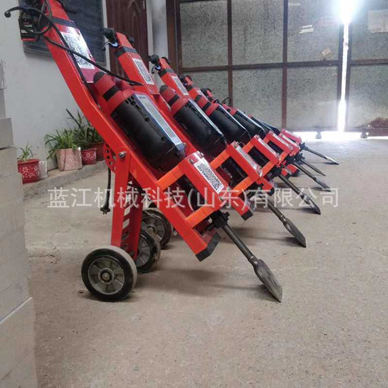 混凝土翻新地面瓷砖用手推电镐车 地板砖破拆工具 地砖铲除机