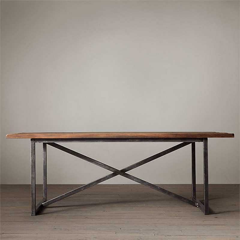 美式乡村loft工业风格家具做旧铁艺实木餐桌书桌办公桌咖啡桌