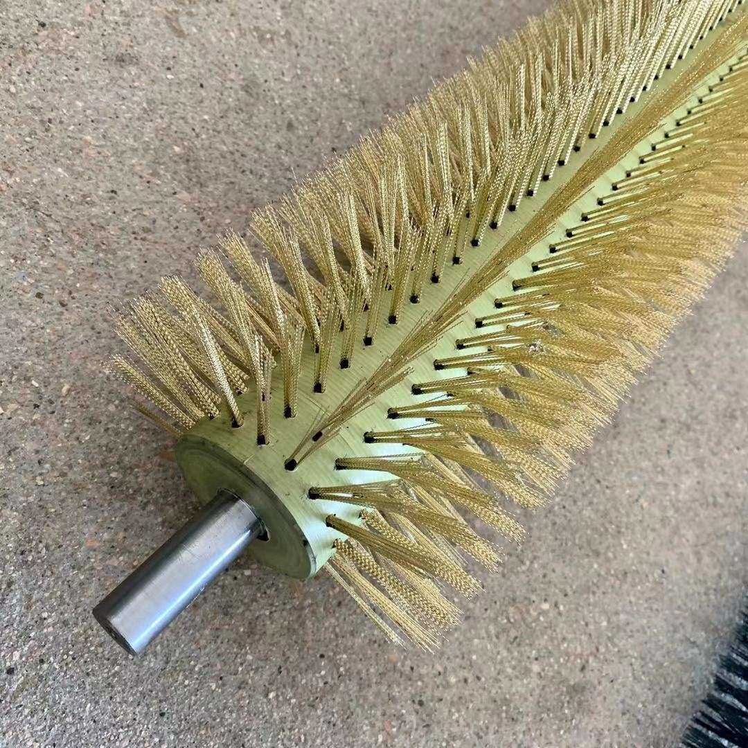 钢丝刷辊植毛式金属丝毛刷辊不锈钢丝镀铜丝刷辊钢丝滚筒刷辊除锈