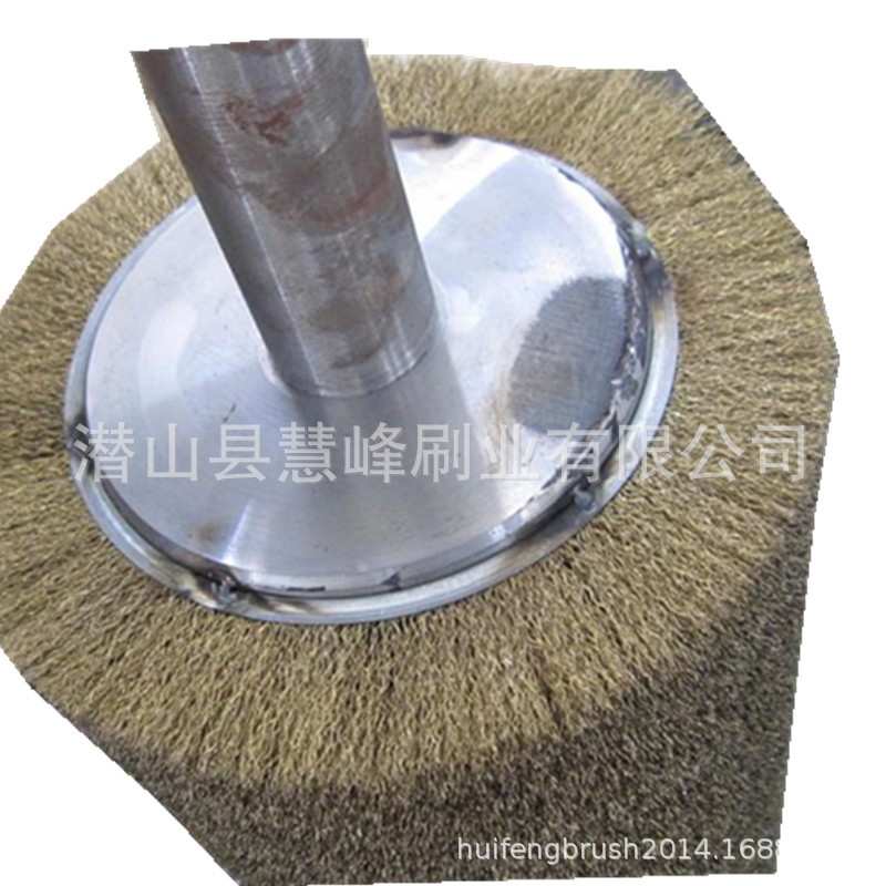 促销除锈抛光缠绕带轴钢丝毛刷辊螺旋弹簧滚刷 镀铜不锈钢丝刷辊