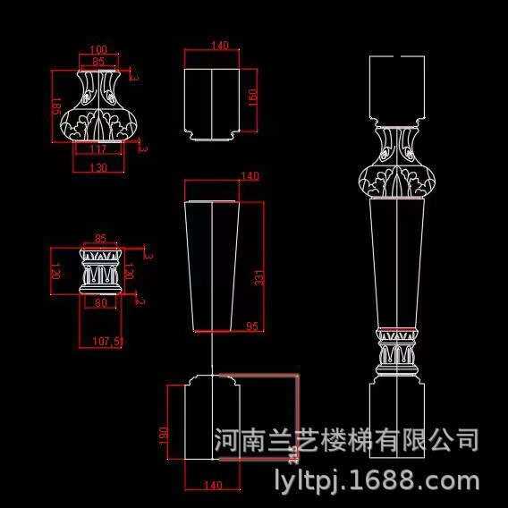 轻奢铝镁大柱，楼梯扶手护栏大柱轻奢楼梯护栏