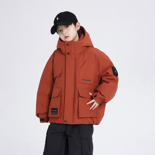 男大童冬季冲锋衣工装羽绒服2025新款儿童冬装运动加厚防寒外套潮