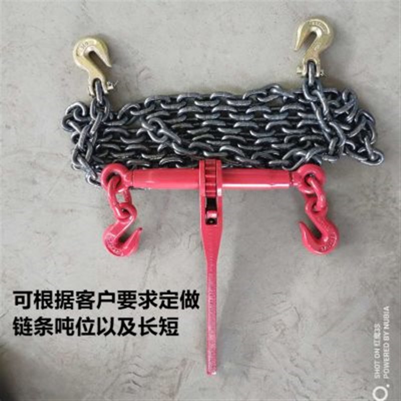 链条收紧器棘轮式紧p锁具杠杆链条拉紧器双钩货车捆绑紧线器